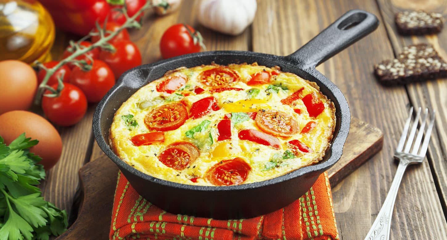 Omelette aux tomates et poivrons - MGC Prévention Santé