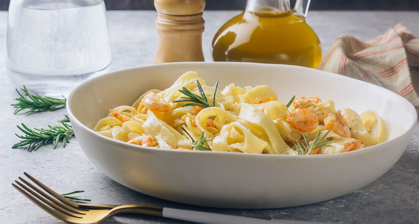 tagliatelles crevettes