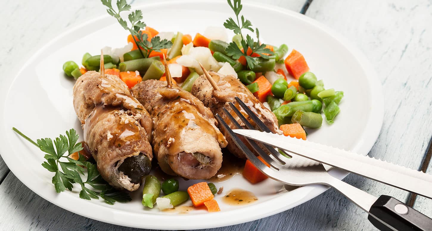 saltimbocca de veau et petits légumes