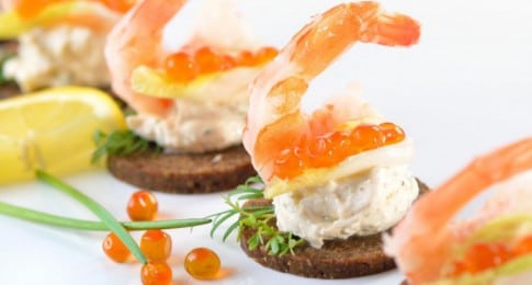 canapés de crevettes