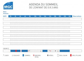 Agenda Du Sommeil De L Enfant Outil De Suivi A Telecharger