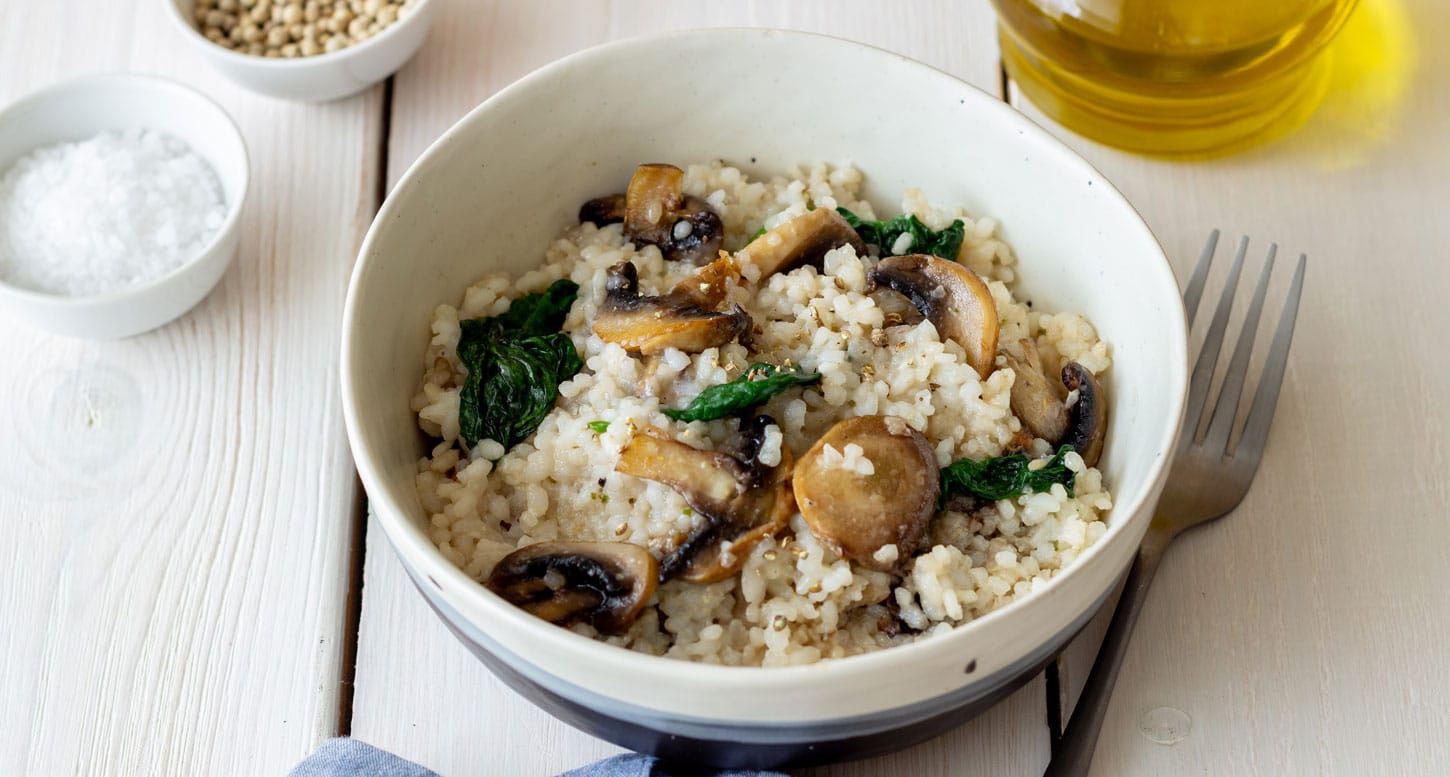 risotto épinards champignons